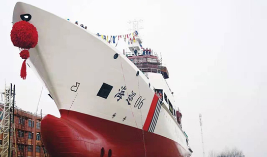 国瑞科技批量配套5000吨级大型海巡船——产品配套我国东南沿海最大海巡救助船“海巡06”轮 